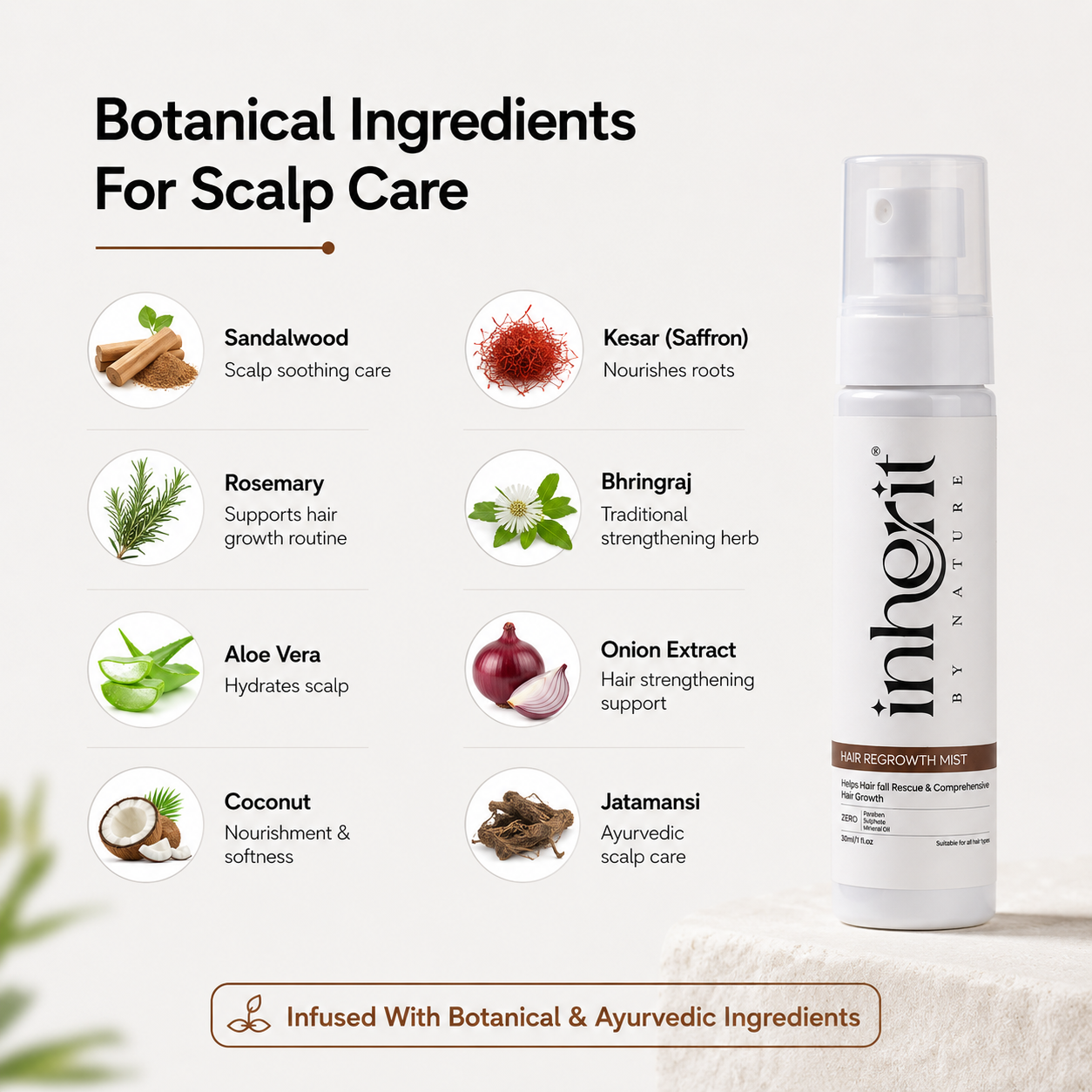 Hair Regrowth Mist | Daily Scalp Care for Stronger, Fuller-Looking Hair