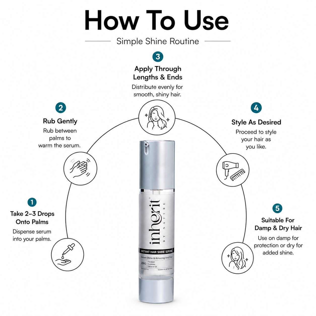 Instant Hair Shine Serum | Smooth, Shine & Protect Every Strand