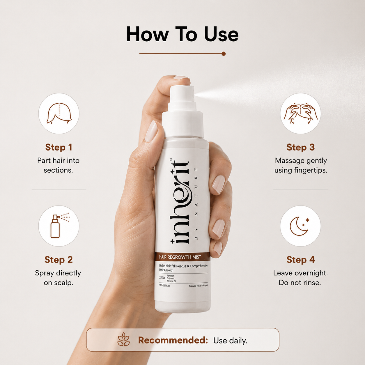Hair Regrowth Mist | Daily Scalp Care for Stronger, Fuller-Looking Hair