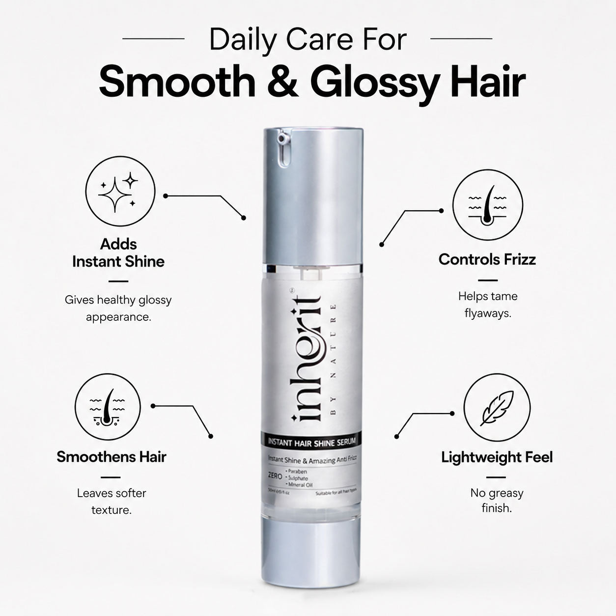 Instant Hair Shine Serum | Smooth, Shine & Protect Every Strand