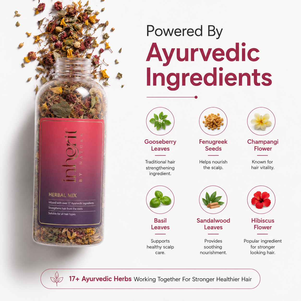 Herbal Mix | 17+ Ayurvedic Herbs for Stronger Roots & Healthier Hair